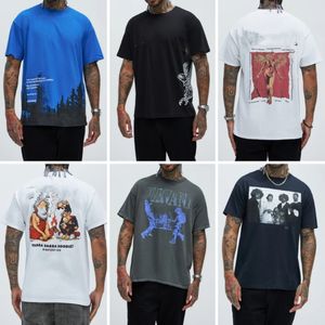 Vente directe d'usine, t-shirt à manches courtes et col rond, t-shirt en coton pour hommes grands et corpulents, livraison aléatoire de styles variés - Product Image 4