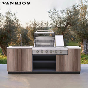 Summer Aluminum Modular Modern Cabinet Bbq Pizza Oven Island Storage Box Camping Outdoor Kitchen Furniture Set with <strong>Grill</strong> - Product Image 2