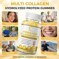 Gummies de Collagène Hydrolysé Vitamine C Biotine Sélénium Complément Cheveux Peau Ongles Formule Personnalisée OEM ODM Vente en Gros en Vrac