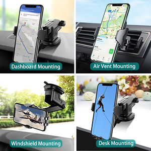 Helloleiboo Silver Telescopic ABS <span class=keywords><strong>Car</strong></span> <span class=keywords><strong>Phone</strong></span> Mount dengan Daya Hisap Kuat dan Penyangga Stabil untuk <span class=keywords><strong>Dashboard</strong></span> & Kaca Depan - Product Image 3