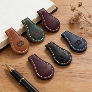 Customized Laser Engraved Pu Leather Magnetic Bookmark Reader Gift Laserable Leatherette Bookmarks for Booklover Gift