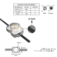 Lumières LED ponctuelles étanches IP67 DC48V RGBW à espacement de 9 pouces avec rail, lumières de Noël permanentes pour l'extérieur