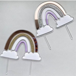 Decoración <span class=keywords><strong>de</strong></span> Pastel Reutilizable y Ecológica con Diseño <span class=keywords><strong>de</strong></span> Arcoíris y <span class=keywords><strong>Nubes</strong></span> para Fiestas <span class=keywords><strong>de</strong></span> Cumpleaños Infantiles - Product Image 2