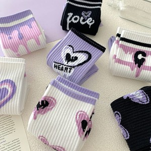 Algodón que absorbe la tendencia macaron en forma <span class=keywords><strong>de</strong></span> Corazón Púrpura lindo se puede personalizar <span class=keywords><strong>niñas</strong></span> deportes calcetines <span class=keywords><strong>de</strong></span> tubo medio - Product Image 3