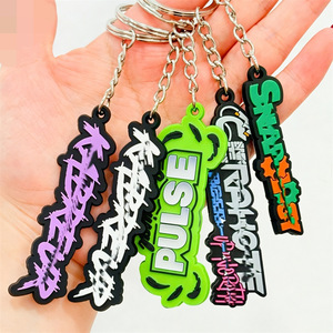 OEM Promotional Keychain Manufacture 2D Logo Custom Soft Silicone Rubber <b>Keyring</b> 3D Letter Soft Pvc Keychains - Product Image 1