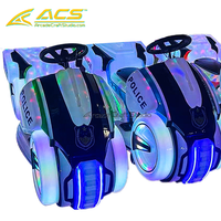 Véhicule d'amusement à double place ACS pour enfants, construction métallique, support japonais, fonctionnalités lumineuses, pour usage commercial intérieur