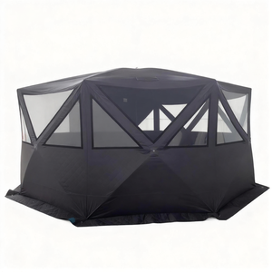 Tente de sauna octogonale pop-up OEM grande capacité (10-12 personnes), isolée, ignifuge, thermique, portable pour l'extérieur et la pêche sur glace - Product Image 2