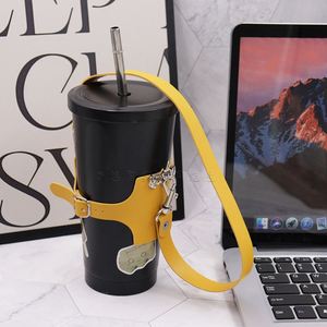 Portavasos portátil negro con asa, organizador, reutilizable, aislado, para tazas de café, botellas de agua, marca Hr Stocked - Product Image 2