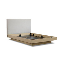 Marco de cama con plataforma de madera moderna CECILION, estilo urbano contemporáneo, tela de Metal inflable plegable King Queen para la vida urbana