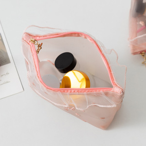 Waaluu Tùy Chỉnh Thêu Logo Xách Tay Màu Hồng Trang Điểm Lưu Trữ Túi Đơn Giản Thiết Kế Thoáng Khí Lưới Thời Trang Rửa Túi - Product Image 6