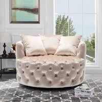 Fauteuil pivotant moderne en velours capitonné, fauteuil de détente rotatif pour salon, mobilier d'hôtel