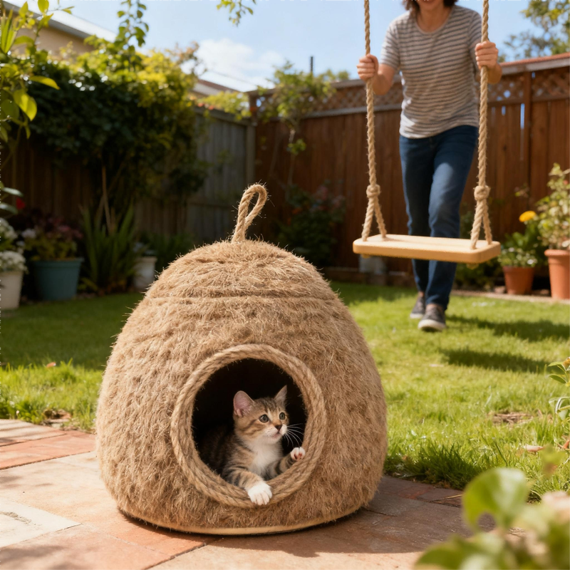 LM Wooden Pet Cat House Cat