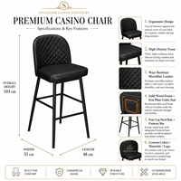 Fauteuil de jeu premium SUCCESSOR pour machine de casino, sièges en cuir de luxe avec base en métal robuste