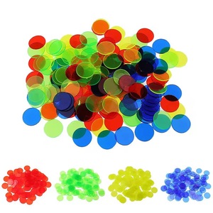 Monete in Plastica Trasparenti Colorate Morbide e Leggere 19mm 25mm per Conteggio Giochi Ausili Didattici per Bambini 4-6 Anni Uso Interno Vendita Calda - Product Image 1