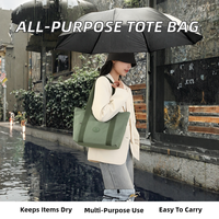 Sac de voyage unisexe en nylon uni avec fermeture éclair, grand sac de sport polyvalent léger avec poignée supérieure, idéal pour la gym, le travail et les déplacements