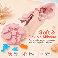 Moule en silicone YMS à 7 cavités, motif animaux marins mignons, pour chocolat, décoration de gâteaux, biscuits, résine, savon, bonbons