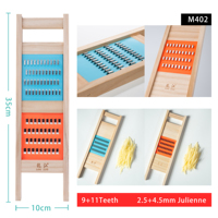 2-in-1 groentehakker mandoline snijmachine 25mm medium 45mm extra groot julienne houten keuken gadget