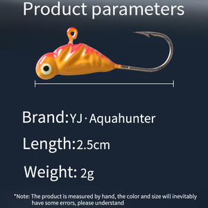 Hameçons de pêche Mini Jighead 2,5 cm 2 g, hameçons à tête plombée pour la pêche au bar en eau douce - Product Image 4
