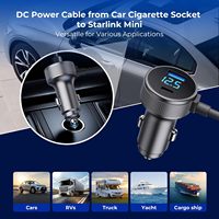 Câble d'alimentation étanche 12V-24V pour allume-cigare de voiture 3M avec affichage numérique de tension pour Starlink Mini pour camion bus bateau