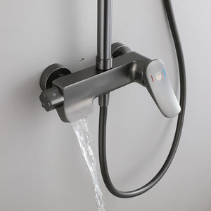 Modern Waterfall Bathroom Shower Set Chrome Black Large Top <b>Spray</b> Brass Bathroom Mixer Bathroom Faucet - Product Image 5