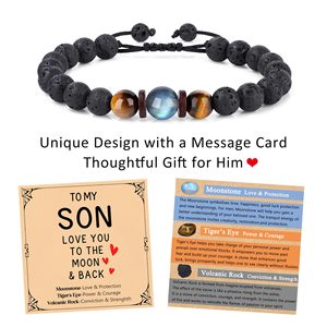 Ideas de Regalos para Adolescentes, Regalo de Graduación para Él, 10, 12, 16, 18 Años, Regalo de Cumpleaños para Su Hijo, Pulsera de Cuentas de Piedra Natural de Hematita - Product Image 6