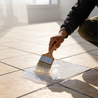 Revêtement adhésif transparent imperméable à appliquer au pinceau pour l'étanchéité des murs extérieurs des toits