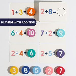 Jeu de manipulations mathématiques Montessori en bois pour l'addition et la soustraction, avec cadre à dix cases, pour l'école à domicile et les enfants de maternelle - Product Image 4