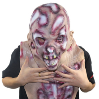 Masque de squelette zombie en latex, déguisement effrayant de fantôme maléfique pour Noël, Halloween, fête, maquillage, horreur, farce, blague, cadeaux