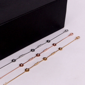 Produttori di fabbrica scatola in acciaio inox catena oro rosa placcato margherita braccialetti di fiori per le donne gioielli - Product Image 5