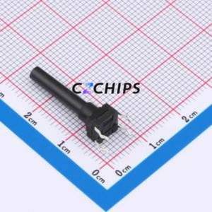 TSW06112-220B331CA Tactile Switch Through hole-4P,6.1x6.1mm Switch Single Pole Single Throw Round Button 1.8N 6.1mm - Product Image 2