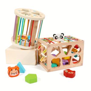 Jeu de puzzle multifonctionnel Montessori 2026 pour enfants, blocs de construction géométriques colorés, boîte d'association, jouets préscolaires pour l'éveil - Product Image 1