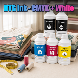 Encre Pigmentée CMYK Blanche DTG 1000ML Compatible avec Tête d'Impression StarFire pour T-Shirt Impression Directe sur Vêtement Vente en Gros Fournisseur d'Usine - Product Image 1