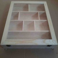 Boîte présentoir murale pour enfants, jouet de poupée en bois avec couvercle en verre, 1 pièce