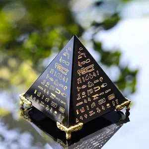 風水エジプトエジプトブラッククリスタルクリアピラミッドMH-F0595