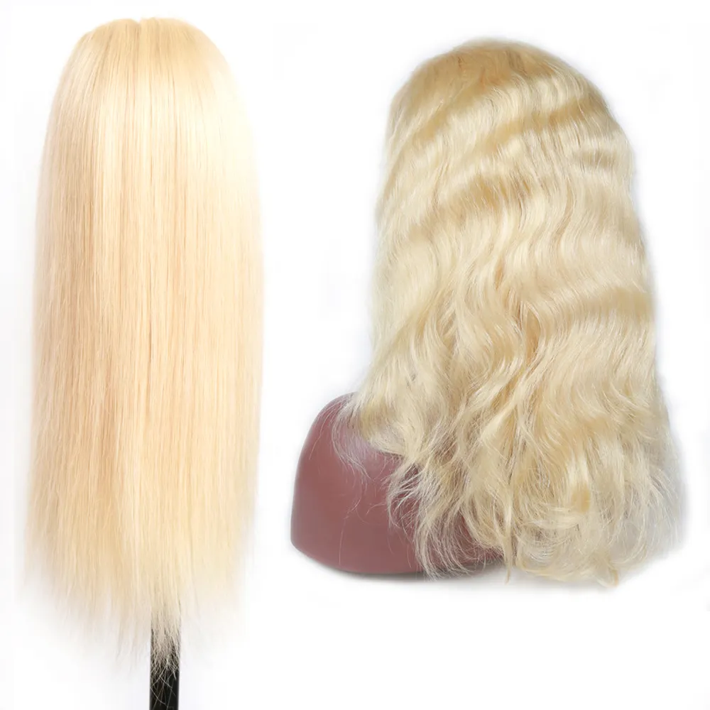 Highlights transparent lace straight glueless deep wave blond blonde 42 38 36 34 32 30 40 inch long human hair 613 full lace wig