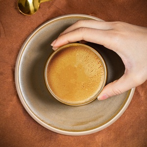 Oriente Médio Handmade Logotipo Personalizado Rústico Bonito Clay Espresso <span class=keywords><strong>Cups</strong></span> Árabe Cerâmica Cup Canecas Sem Alça - Product Image 4