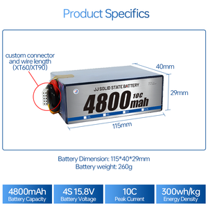 Yüksek enerji yoğunluğu katı hal grafen <span class=keywords><strong>LiPo</strong></span> pil paketi 4800mah 6800mah 9500mah 14000mah 4S 6S Drone Robot için 23.7V - Product Image 2