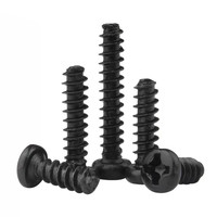 Screws Mini Phillips kepala panci ekor datar sekrup silang bulat kepala ujung datar baut kecil berlapis seng/hitam