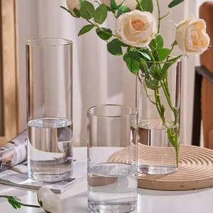 Commercio all'ingrosso semplice acqua trasparente Highball vaso di vetro per fiori di nozze Tumbler per il ristorante