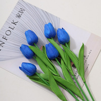 Vente en gros de fleurs artificielles PU tulipe Mini fleurs tige de fleur émulationnelle unique pour la décoration de gâteau de fête de mariage