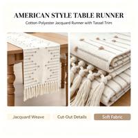 Chemins de table en macramé tissés en coton naturel, longs, écologiques, durables, personnalisables pour la décoration de maison moderne, de ferme ou de mariage