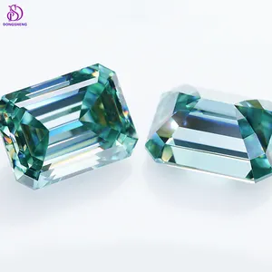 고급 보석 잘 판매 에메랄드 컷 VVS 다이아몬드 느슨한 녹색 Moissanite 돌