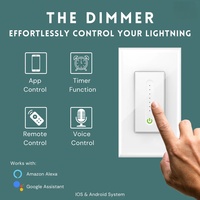 Interrupteur intelligent WiFi SLS Tuya, variateur de lumière, norme américaine, 1 canal, Triac, dimmable, ignifuge, compatible LED 300W, AC 110-240V, Alexa, Google Home
