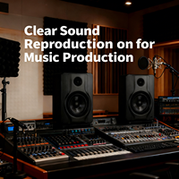 Enceintes de studio GAS-BX5 de 5 pouces (paire) Moniteurs actifs alimentés pour l'enregistrement en studio à domicile, le streaming DJ, le jeu sur ordinateur