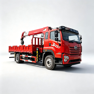 Camión grúa telescópica FAW JK6 4x2 con plataforma hidráulica para transporte de materiales de construcción - Product Image 1