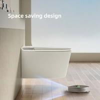 Toilette intelligente murale moderne avec bidet, capteur de retrait automatique, lavage féminin, durable, en céramique, siphon en P, télécommande