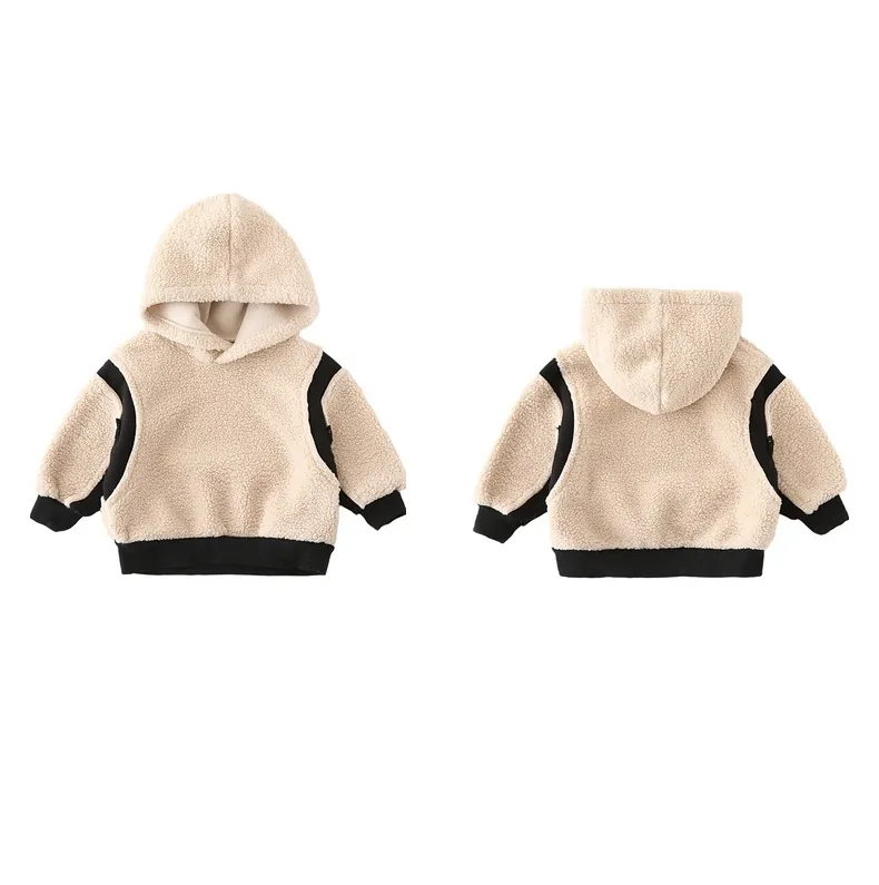 Winter Popular Design Kids Fleece hoodies Toddler Baby Boy Girl Patchwork Sweatshirt matching mom and daughter Fashion clothing