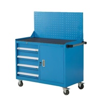 Armoire à outils roulante robuste à 10 tiroirs, 52 po x 18 po, noire