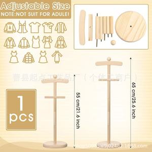 Wooden Floor Standing Childrens <b>Clothes</b> <b>Rack</b> Solid Wood Multipurpose Portable Clothing Organizer For Kids Room Dressing Area - Product Image 4