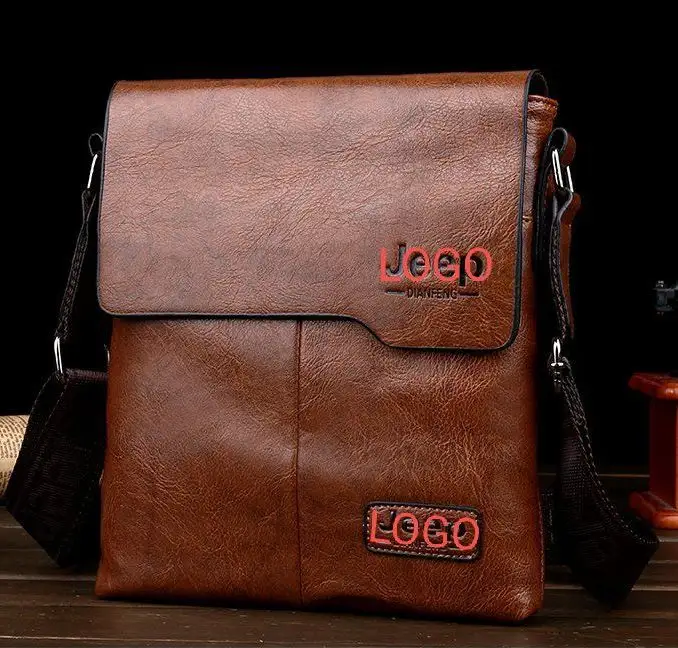 Sy bolsa carteiro masculina de couro sintético, bolsa tira-colo atravessada feita em couro sintético de poliuretano, estilo vintage 2021